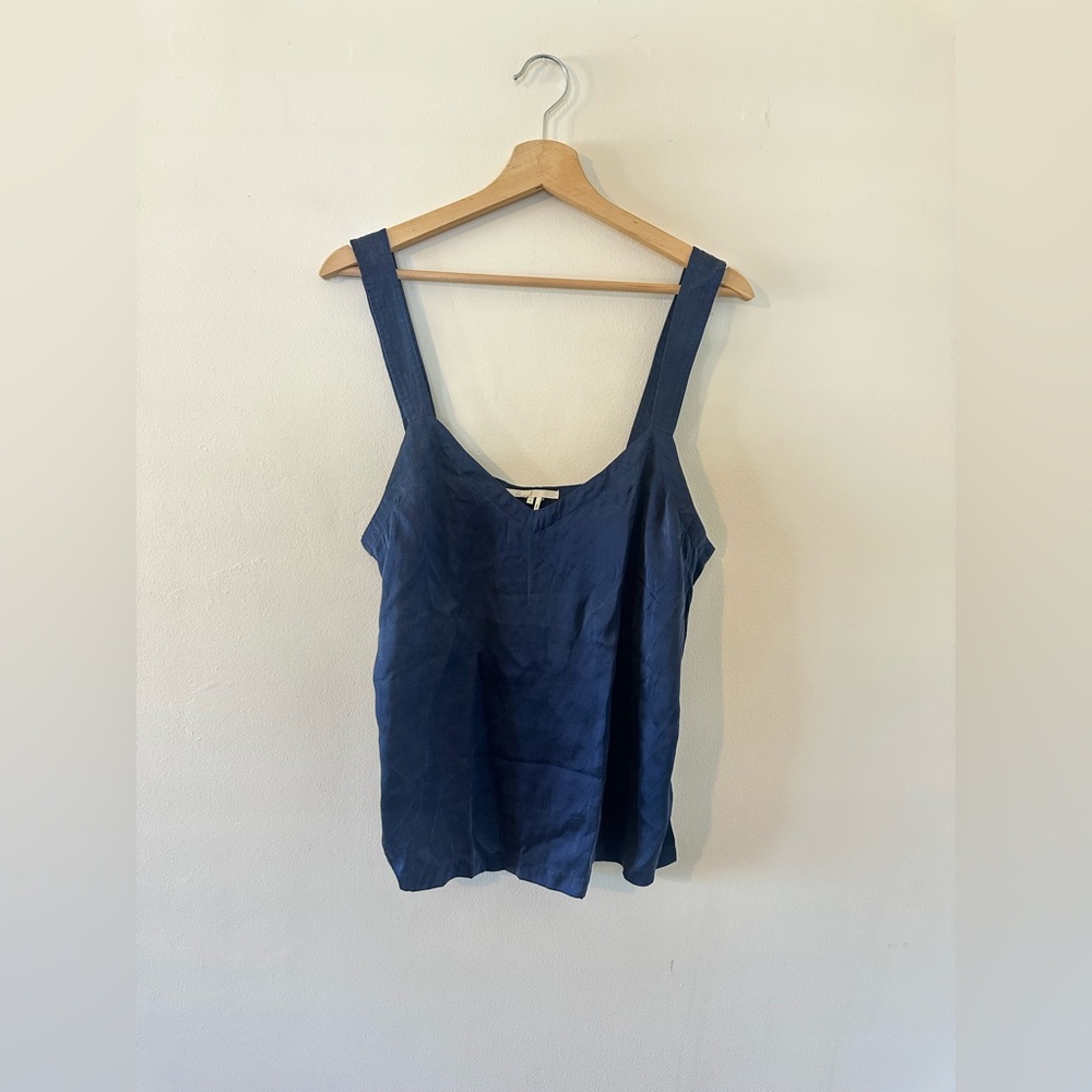 Anthropologie (Floreat) Silk Tank Top in Navy, Sz M